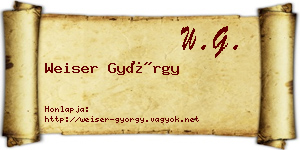 Weiser György névjegykártya